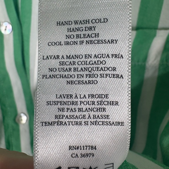 RAILS Elle Stripe Shirt - Green & White - Size XS - Picture 9 of 13